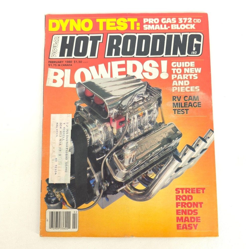 Popular Hot Rodding Magazine February 1980 Racing Dragster Blower Dyno Fire Show